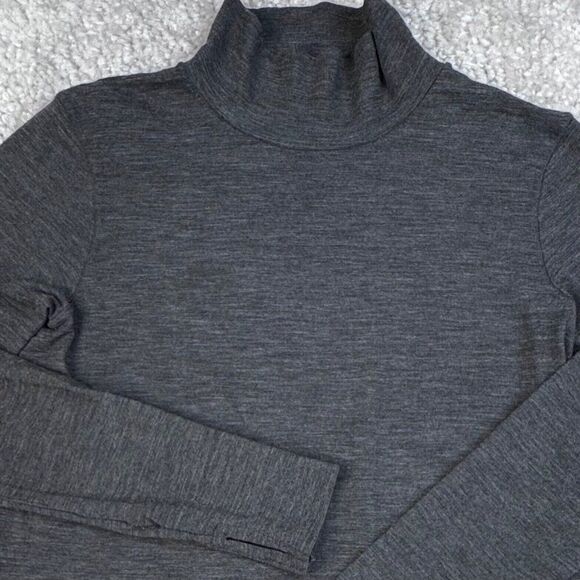 Athleta Foresthill Ascent Heather Charcoal Gray Turtleneck Top - Picture 6 of 8